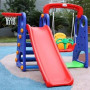3-in-1 Children's Playground Slide, Swing, and Basketball Hoop Set