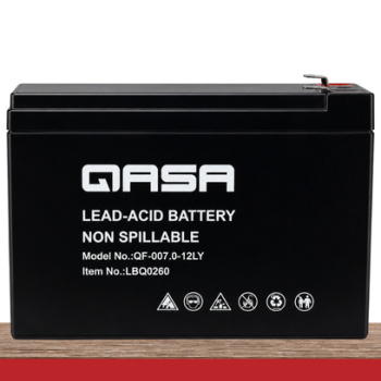 Qasa 12V 7Ah Lead-Acid Rechargeable Fan Battery | QBT-0070A 12V