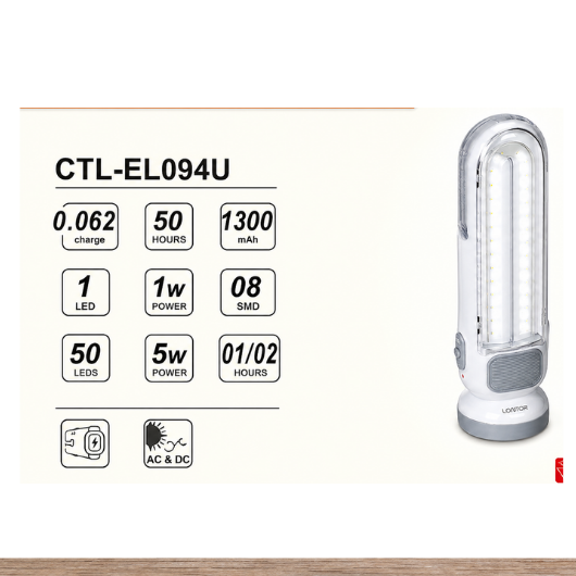 LONTOR CTL-EL094U Rechargeable LED Emergency Light Available Online at Tradezone.ng