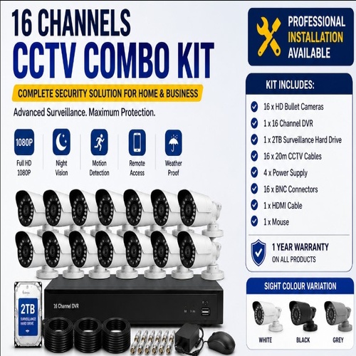 16 Channels CCTV Camera Kit Combo Available Online at Tradezone.ng