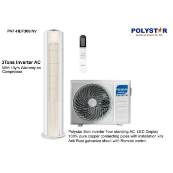 Polystar 3HP (3 Tons) Inverter Floor Standing Air Conditioner With Kit | PVF-HDF306INV