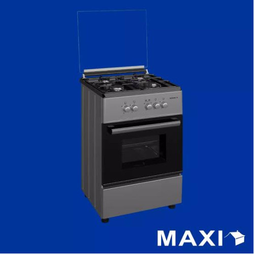 Maxi 60x60 4 Burner Gas Cooker Black Glass Top With Auto Ignition MAXIST60MG4G088 Available Online at Tradezone.ng