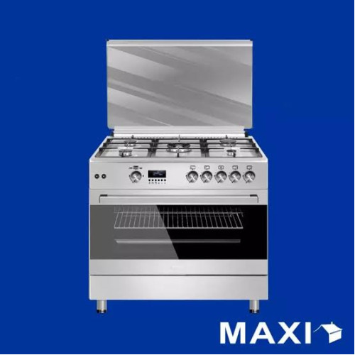 Maxi FK962DSS 60×90CM 5 Burner Shine Line Inox Gas Cooker Available Online at Tradezone.ng