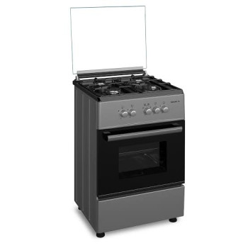 Maxi Style 60*60 (3+1) Gas Cooker Black With Auto Ignition And Sparker | MAXI 6060 TR 31 IGL INOX