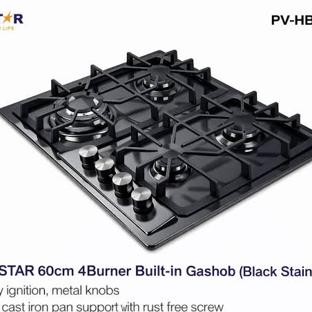 Polystar 60cm 4 Burner Stainless Steel Built-In Gas Hob PV-HBS4501B