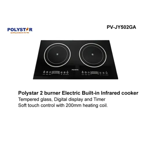 Polystar Infrared Built-In Electric Cooker 2 Burners PV-JY502GA