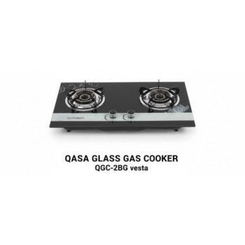 Qasa 2 burner tempered Glass Gas cooker QGC-2BG Vesta