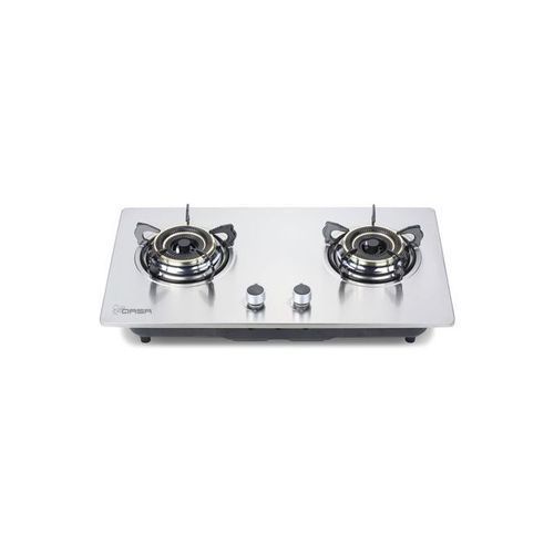 Qasa Table Top Gas Cooker QGC-2B Premium with dual burners, stainless steel design, auto ignition, and energy efficiency