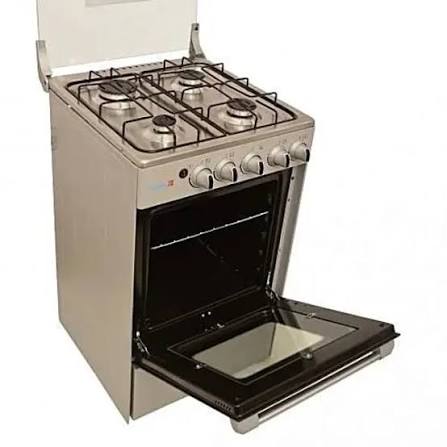 Scanfrost 50x50cm 4 Gas Burner Cooker with Oven in Grey SFC5401S offers efficient cooking, durable design, and easy maintenance