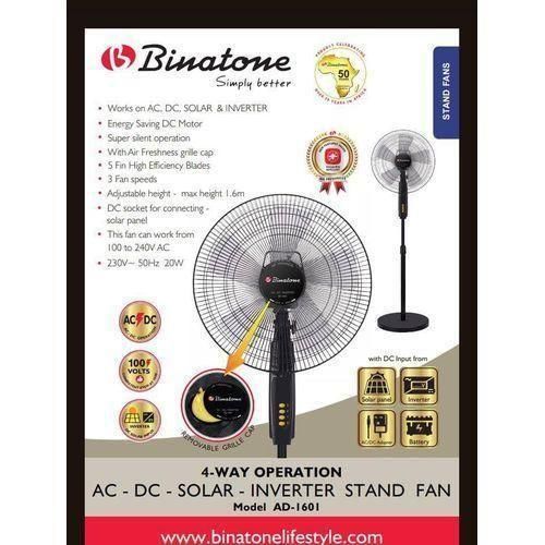 Binatone 16 Inches 4-Way AC/DC/Solar/Inverter Standing Fan AD-1601 Available at Tradezone.ng