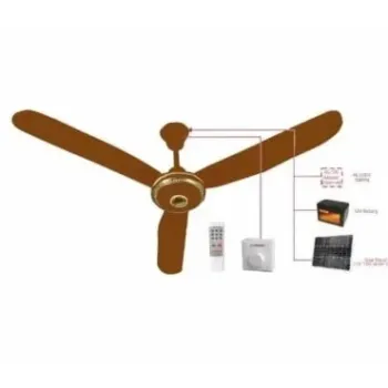 Duravolt 56 Inch AC/DC Ceiling Fan Brown  with Remote DCF-56ACDC
