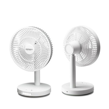 Qasa 7 inches Rechargeable FAN white TABLE TYPE Lithium battery QRF-2827 Lithium H341
