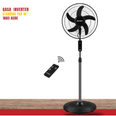 Qasa Inverter friendly Standing Fan 16” Energy-Saving & Electric Fan with Dual Power Inputs -1603 ACDC Qasa Inverter friendly Standing Fan 16” Energy-Saving & Electric Fan with Dual Power Inputs -1603 ACDC