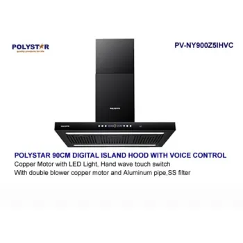 Polystar 90cm Digital Island Hood With Voice Control | PV-NY900Z5IHVC
