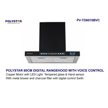 Polystar 60cm Digital Cooker Hood With Voice Control | PV-TD6010BVC