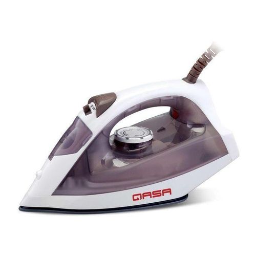 Qasa 1000W Portable Electric Steam and Spray Iron QIR-2055 steam iron with adjustable temperature, non-stick soleplate, and rapid heat-up for efficient ironing