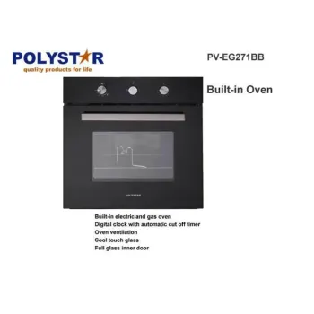 Polystar 65 Liters Electric & Gas Built In Oven | PV-EG271BB