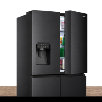 Hisense 522L 4-Door Side by Side Refrigerator with Water Dispenser and Ice Maker Black | REF 68WCB