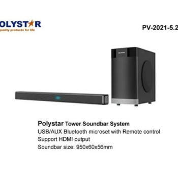 Polystar PV-2021-5.25WL 5.25 Inch Wireless Tower Sound Bar System