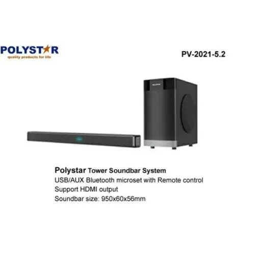 Polystar 5.25 inch wireless tower sound bar system PV-2021-5.25WL for home entertainment