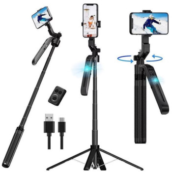 C12 AI Tracking Selfie Stick Tripod / Quadrupod Without Light