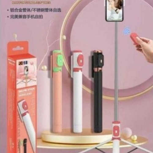 JC-18 tripod stand selfie stick for smartphone photography, selfies, group pictures, vlogging and video recording