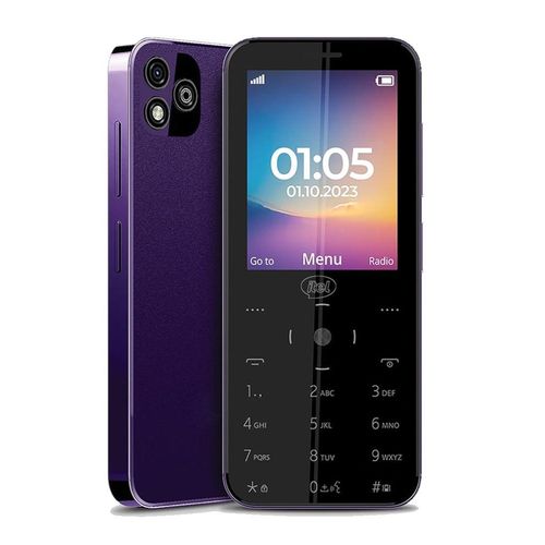 itel Smart Touch Dual Sim Magic Voice Super Slim Phone 6360 in sleek black design with slim body, large color display, and numeric keypad for easy dialing