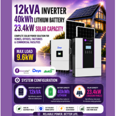 12kVA Inverter / 40kWh Lithium Battery / 23.4kW Solar Capacity 12kVA Inverter / 40kWh Lithium Battery / 23.4kW Solar Capacity