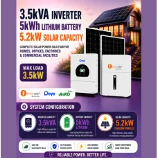 3.5kVA Inverter / 5kWh Lithium Battery / 5.2kW Solar Capacity 3.5kVA Inverter / 5kWh Lithium Battery / 5.2kW Solar Capacity