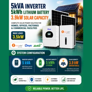 5kva inverter/5kwh lithium battery/3.9kw solar capacity