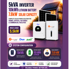 5kVA Inverter / 10kWh Lithium Battery / 7.8kW Solar Capacity 5kVA Inverter / 10kWh Lithium Battery / 7.8kW Solar Capacity