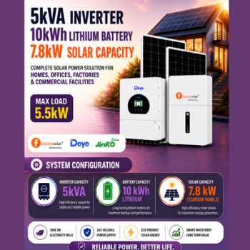5kVA Inverter / 10kWh Lithium Battery / 7.8kW Solar Capacity