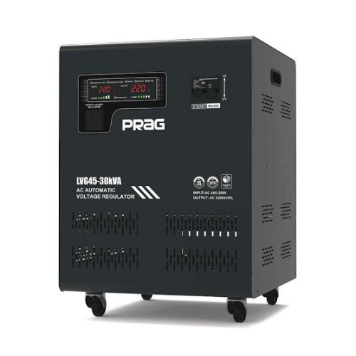 Prag 30KVA 45-280 Relay Voltage Stabilizer, DARK GREY (LVG45-30K), high capacity, wide input range, durable build, efficient voltage control