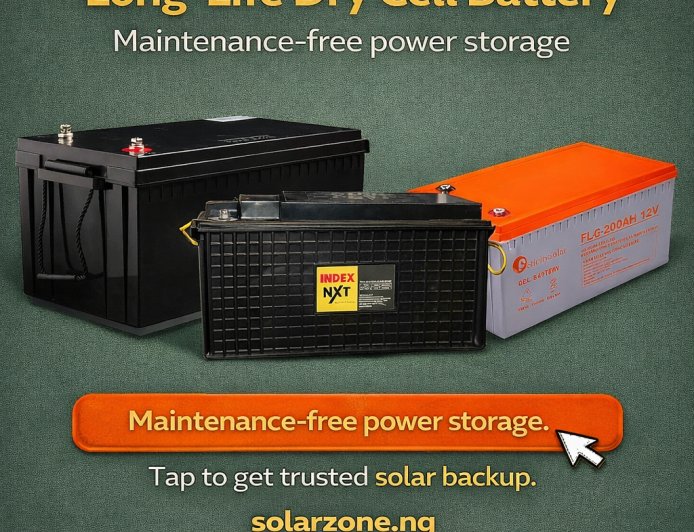 Buy Dry Cell Batteries at SolarZone.ng | Index, GBM, Felicity & Blue Gate for Inverter Backup